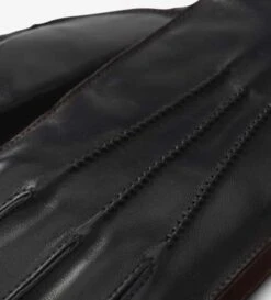 Mixed Leather Cashmere Lined Tech Gloves 