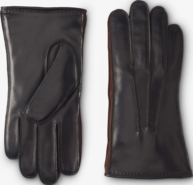 Mixed Leather Cashmere Lined Tech Gloves 2 Mixed Leather Cashmere Lined Tech Gloves - Image 2
