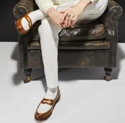 Randolph Spectator Penny Loafer 13 Randolph Spectator Penny Loafer -Allenedmonds Sshop ec4500394 lifestyle feed660w