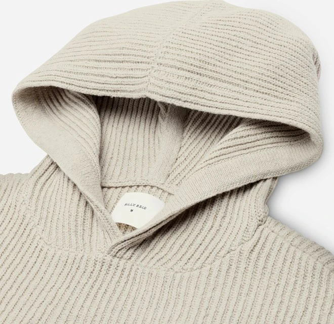 Billy Reid Fisherman Rib-knit Hoodie 1 Billy Reid Fisherman Rib-knit Hoodie
