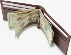 Bifold Leather Wallet With Money Clip